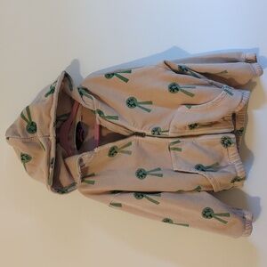 The Animals Observatory tan zip-up hoodie